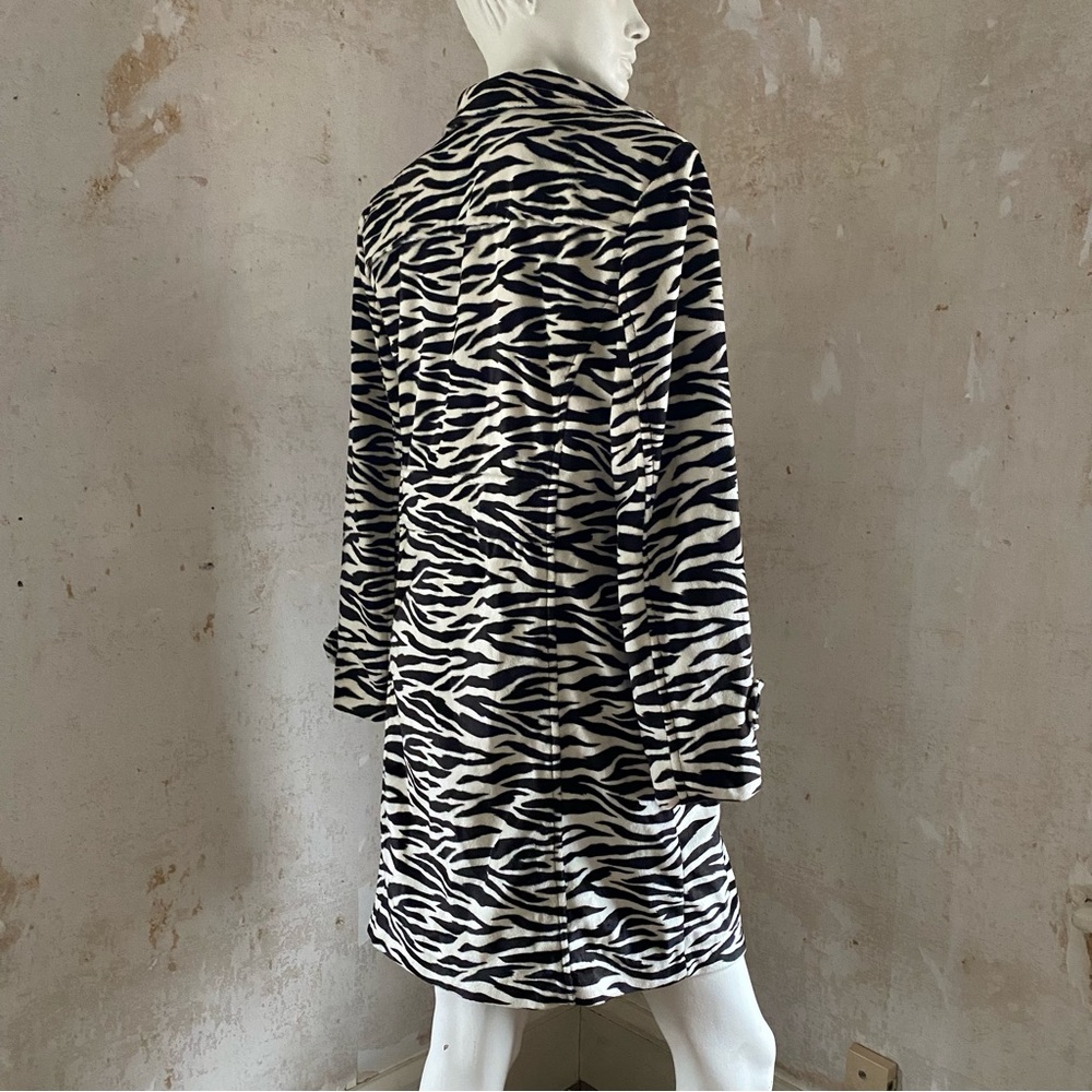 Vintage Zebra Animal Print Coat Jacket 1980s - Picture 2 of 8